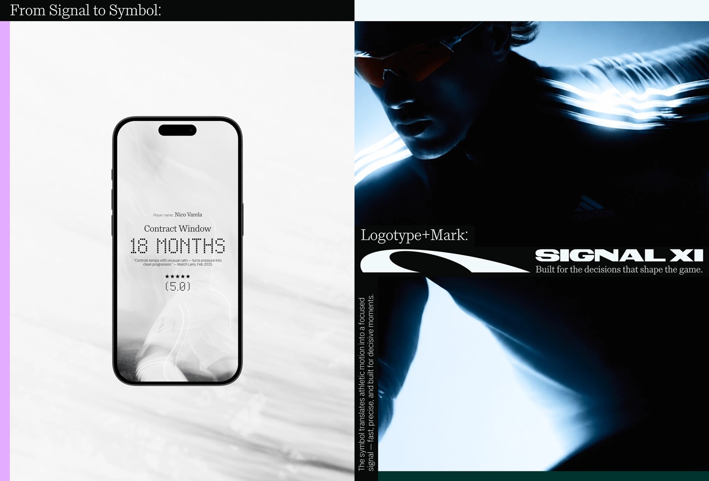 Signal XI logotype and mark with athlete light trail